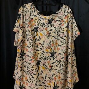 Ava & Viv Floral Blouse - Cream, Black, Yellow, Orange